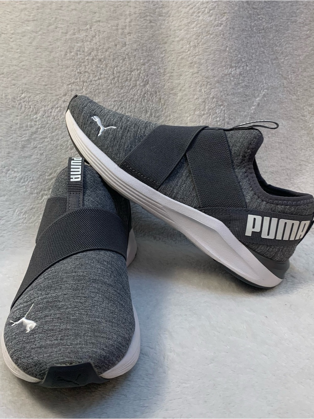 PUMA Women’s Gray Slip-On Athletic Sneakers